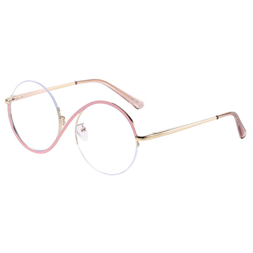 Yousheng Hexenbrille Ikonisches Design Flache Spiegel Leichter Metallrahmen S-förmige Bügel Runde Brille Halloween-Partys Requisite Cosplay-Brille