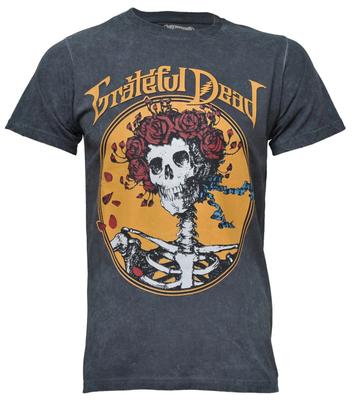 Official Grateful Dead T Shirt Bertha Best Of Vintage Style Dip Dye Grey New