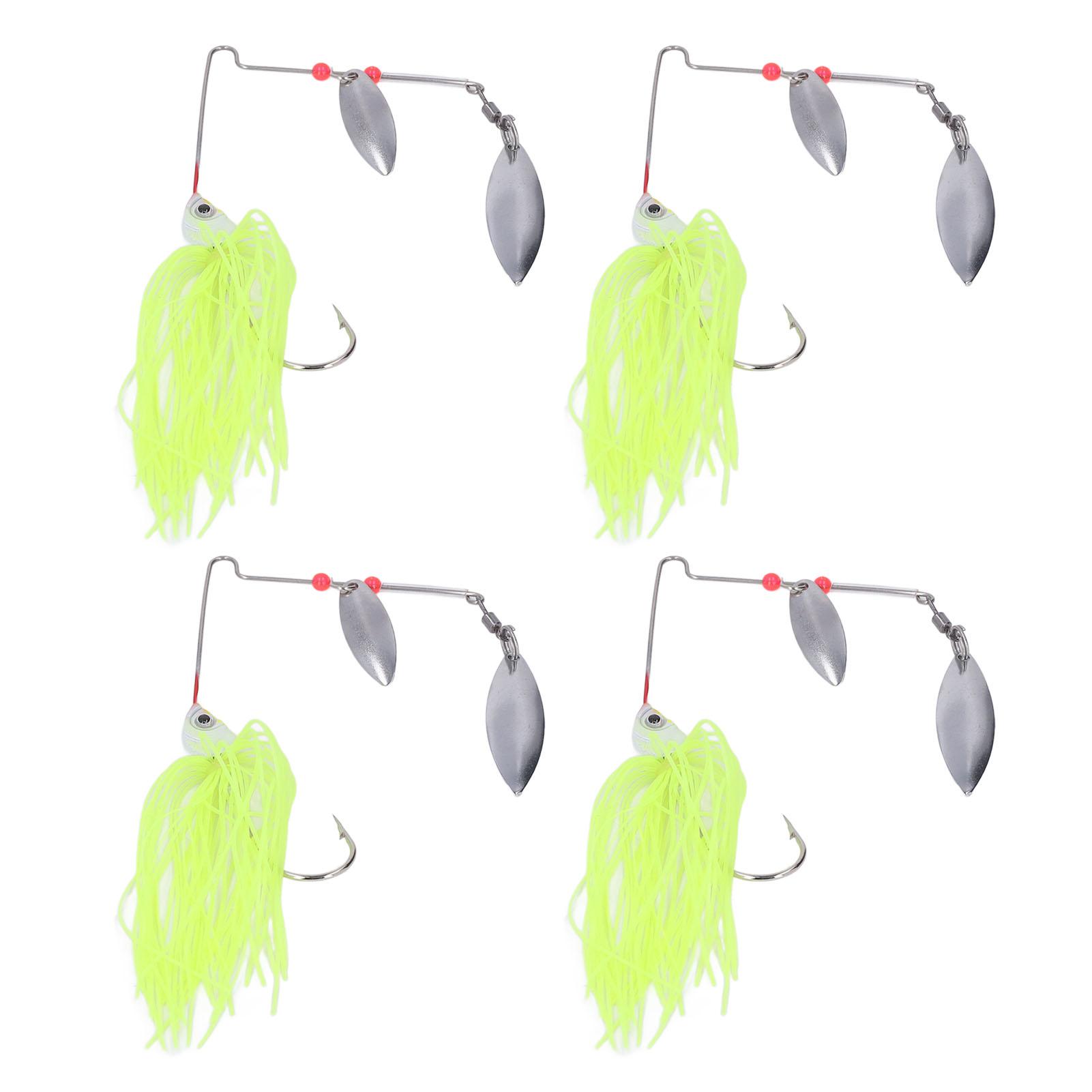 4pcs Fishing Rotating Sequin Aluminum Alloy Composite Beard Lures for Offshore Angling