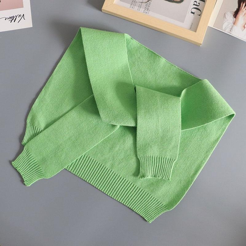 Shawl White Fake Collar Women Detachable Collars Warm Stripe Shoulder Wrap Knit False Collar Scarf Neckline Neckband Faux Col