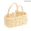 1Pcs 1/12 Mini Rattan Basket Dollhouse Miniature Weave Vegetable Food Storage Basket