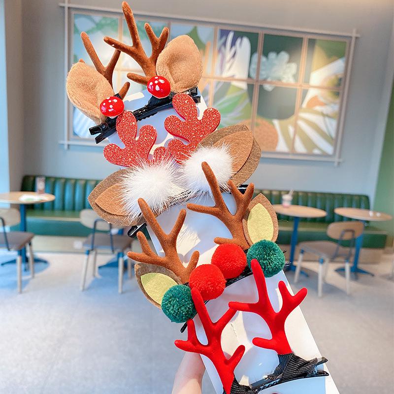Christmas Reindeer Antler Hair Clips - Cute Decorative Hair Accessories for Kids & Adults