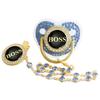 Gold Diamond Pacifier with Chain Clip