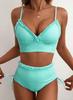 2026 New Split Women's Swimsuit Striped Fabric Ruffle Edge Small Fresh Young Summer Beach Swimsuit Women