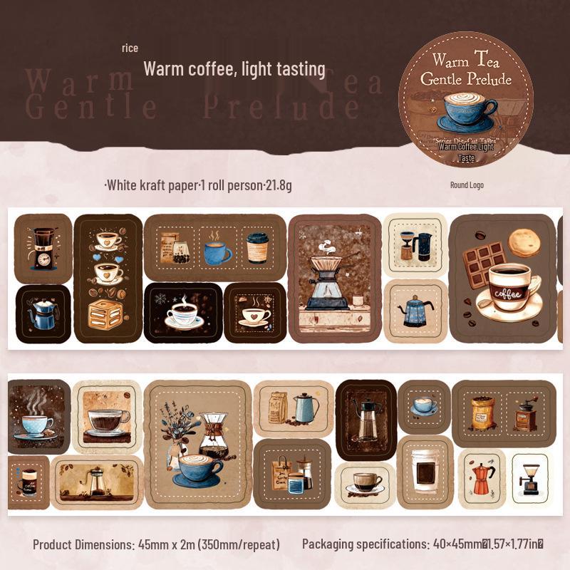 Ketchup Girl Tea House Die-Cut Washi Tape - Warm Tea Light Series DIY Journal Stickers
