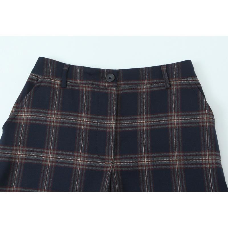 High-End Women's Plaid Hooded Jacket & High-Waisted Lantern Pants Set