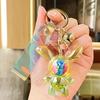 Acrylic Iridescent Long-Eared Rabbit Keychain Charm