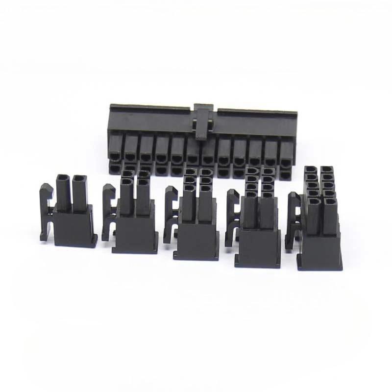 50PCS 5557 4.2mm Black/white Male Plug Plastic Shell 2P 4P 6P 8P 10P 12P 14P 16P 18P 20P 24PIN for Computer Connectors Housing