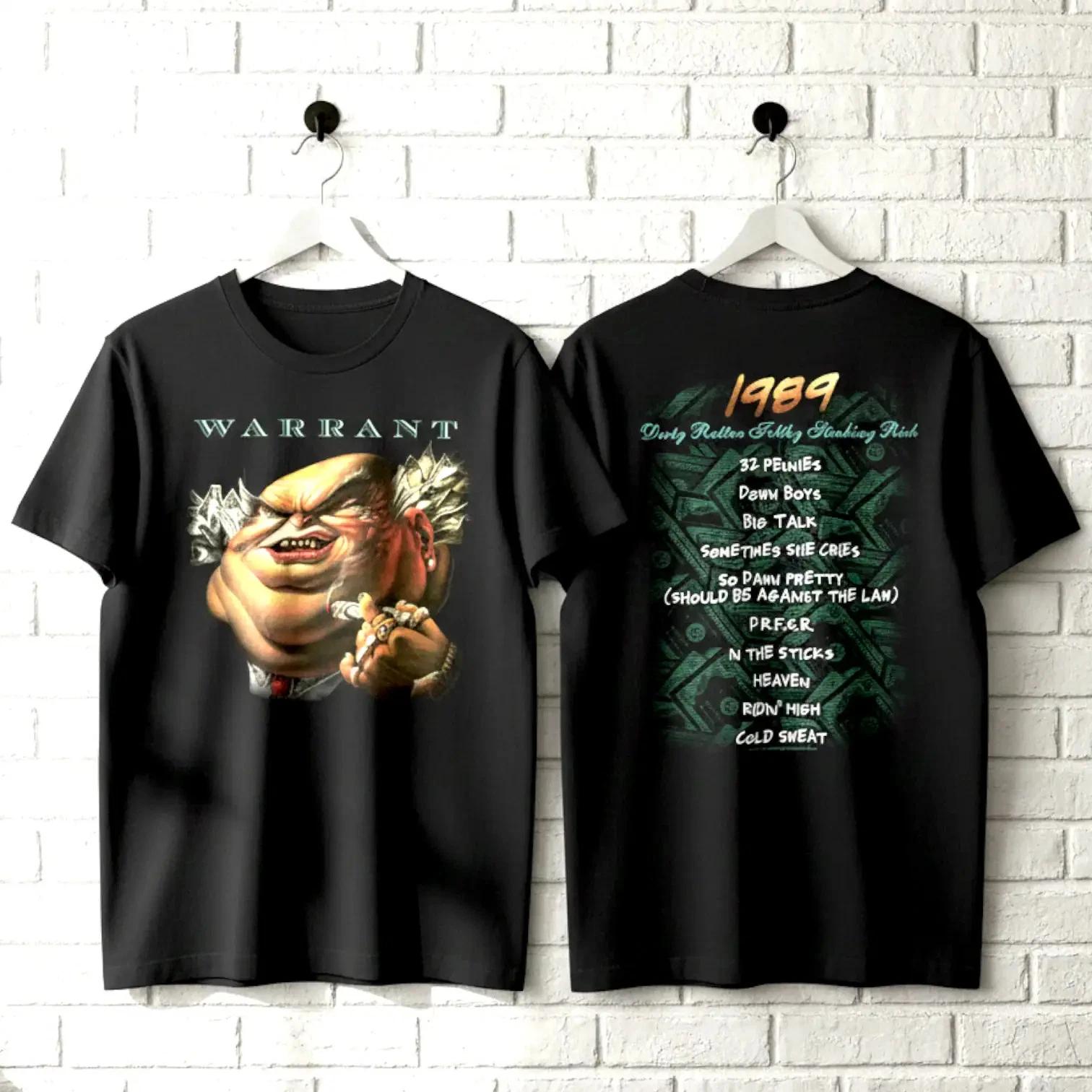 Warrant Dirty Rotten Filthy Stinking Rich Men s T Shirt Album 1989 Songs Rock XS
