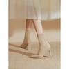 Pointed elastic thin boots nude thin heel medium tube year short boots women's spring single boots