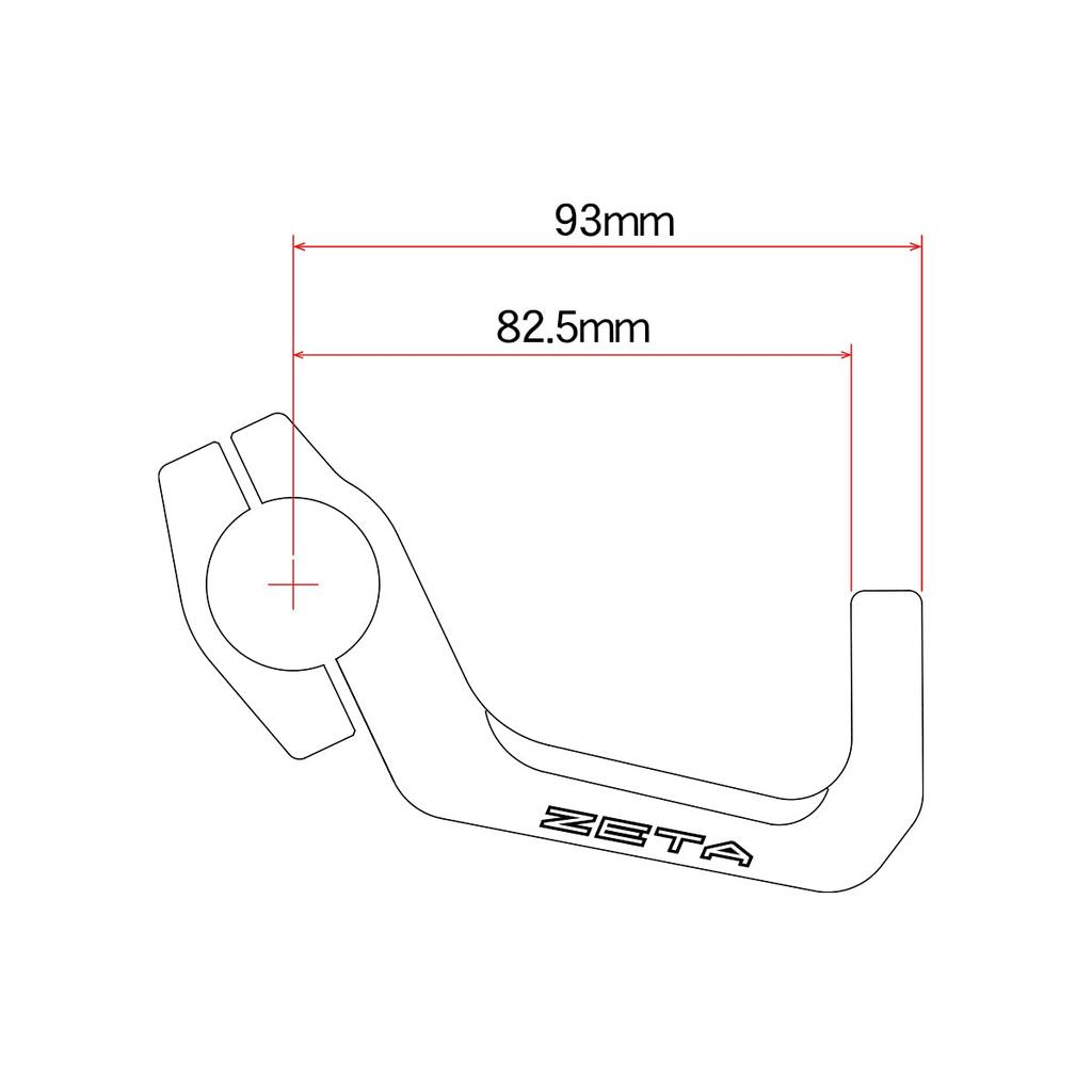ZETA RACING Large Diameter (28.6mm) Bar Handguard Mount Long U Clamp Type Can be attached to Armor Handguard Bend/Straight/Pro Armor Handguard Cl