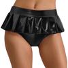 Dámské metalické lesklé mikro mini plisované culottes sukně Rave párty mikro šortky