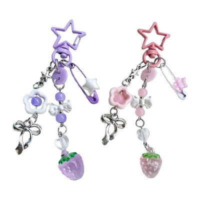 Fashionable Love Star Bowknot Handbag Charm Stylish Keychain Pendant Keychain Ornament for Ladies and Trendy Women