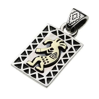 [Cenote] Kokopelli Plaat Hanger [Zilver 925 Zilveren Accessoire] p0584