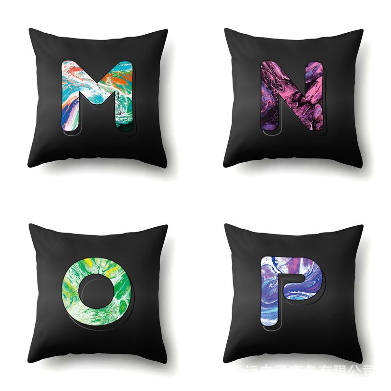 Polyester Pillowcase 3D Three-dimensional Effect Cushion Set Decorative Printing 26 English Letter Pillowcase