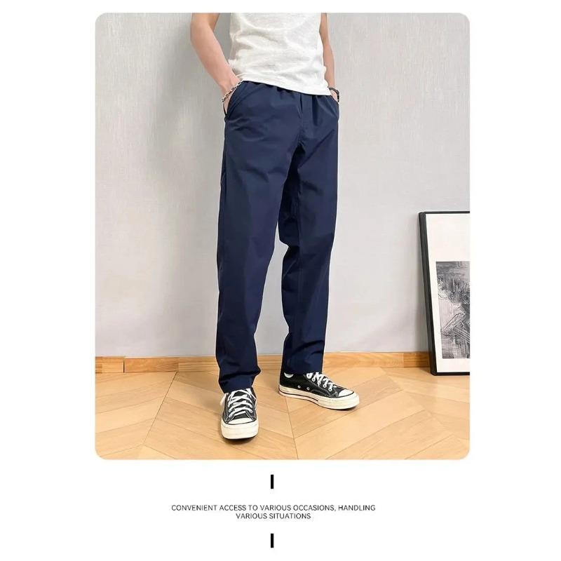 Summer Thin Cargo Pants Men Casual Tapered Trousers with Zipper Pockets Quick Dry Streetwear Pants for Outdoor Daily Wear S-3XL