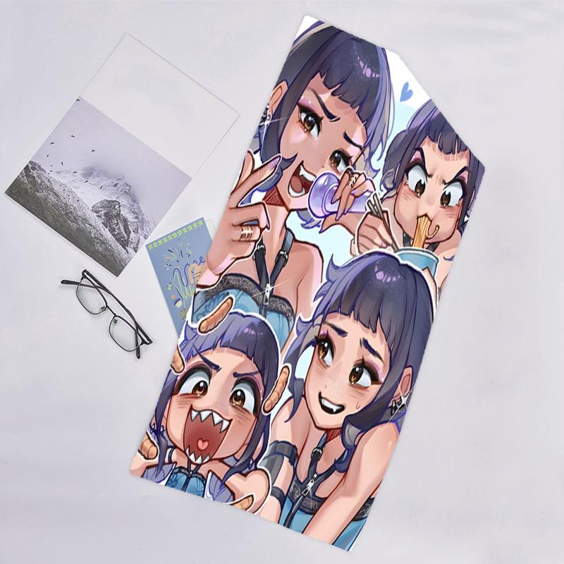 1pc KPop Demon Hunters ZOEY6 Beach Towel, Beach and Seaside Swimming Pool Equipment, Fashion Pattern, Rectangular, Travel Essentials