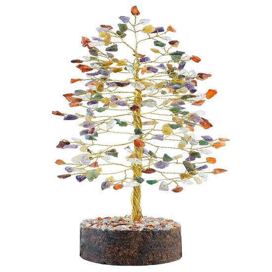 Copac de cristal pentru energie pozitivă, copac cu pietre prețioase decor Feng Shui, cristale vindecătoare, 7 chakre noroc bani bonsai, prosperitate bogăție, meditație
