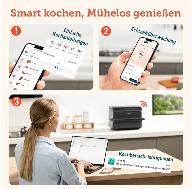 Фритюрница Cosori Dual Blaze Twin Fry 10l schwarz/silber (CAF-TF101S-AEU)