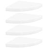 Corner Floating Shelves Set of 4 High Gloss White 35 x 35 x 3.8 cm MDF