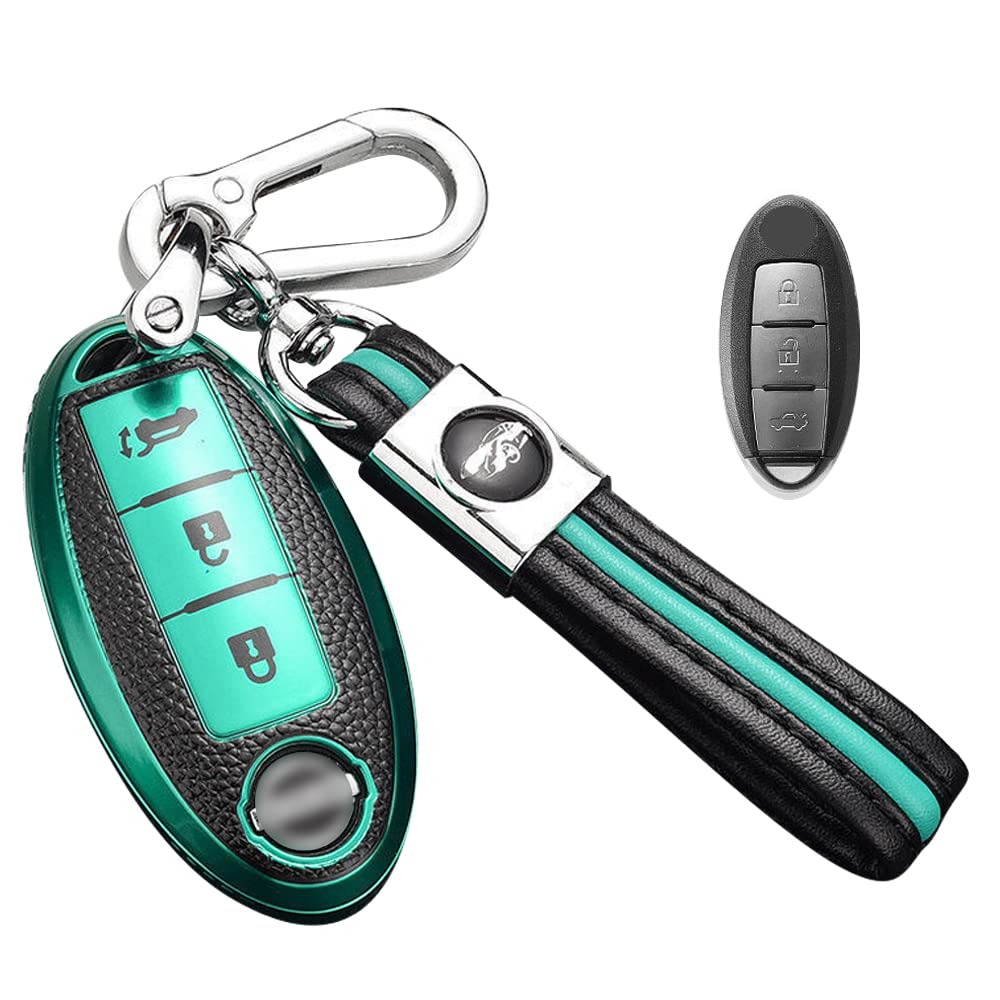 

LETINGFAR Чехол для ключа, Для Nissan, Чехол для смарт-ключа, Крышка для ключа, 3 кнопки, Брелок для ключей Nissan, NISSAN-3JUAN-WX-ZS-PW-YK зелёный