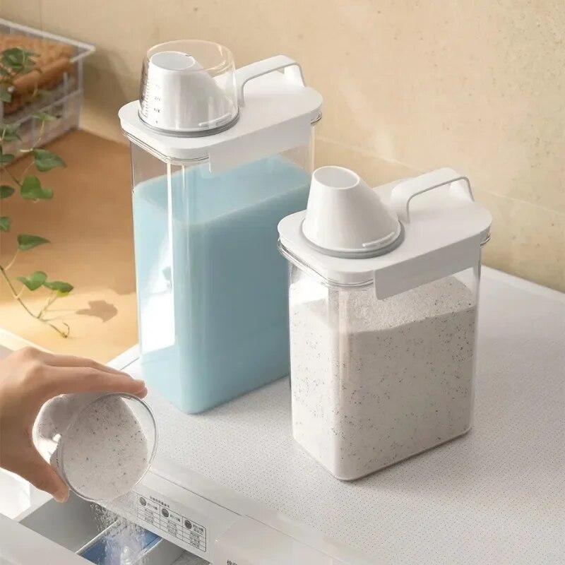 Food Seal Storage Container Laundry Powder Detergent Dispenser Cat Dry Food Storage Container Multipurpose Plastic Cereal Jar