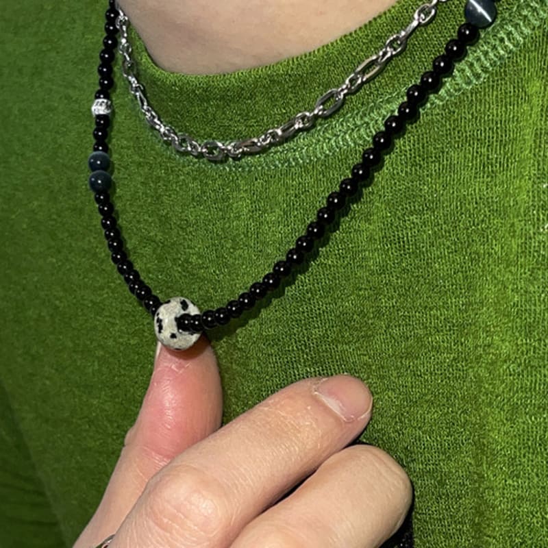 Easy Thingz Dalmatian Gemstone Necklace