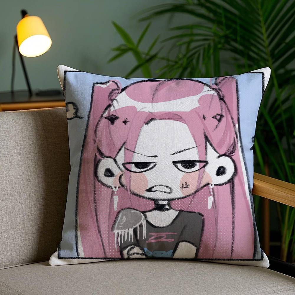 

Movie KPop D-Demon Hunters Pillow Case Anti-dustmite Invisible Zipper Sofa Bed 50X50cm