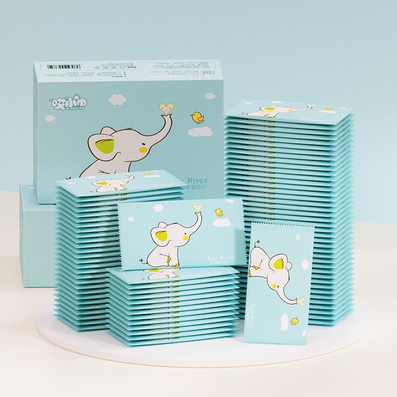 50 Pack Portable Baby Hand & Mouth Cleaning Wet Wipes - Disposable, Individually Wrapped Tissue