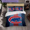 Set Biancheria da Letto 3 Pezzi in Microfibra con Fantasia Chicago Cubs Decorazione Copripiumino per Camera da Letto Uso Domestico
