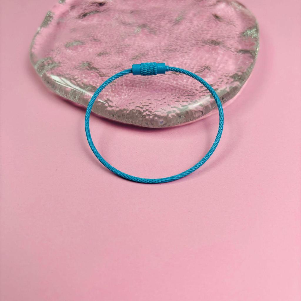 Punktfärgad Emaljerad Ståltrådsring, Målad/Rostfri Stålring, Repspänne, Godisfärgad Ståltrådsrep