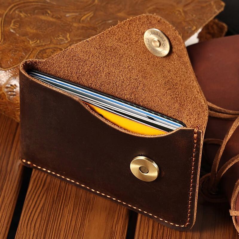 Warnerheim Retro Leather Card Holder with Coin Pocket
