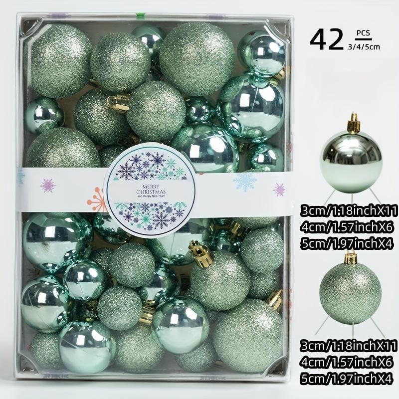 42pcs Classic Christmas Ornament Set - Assorted Colors, Round Plastic Hanging Balls for Tree Decoration, for Christmas