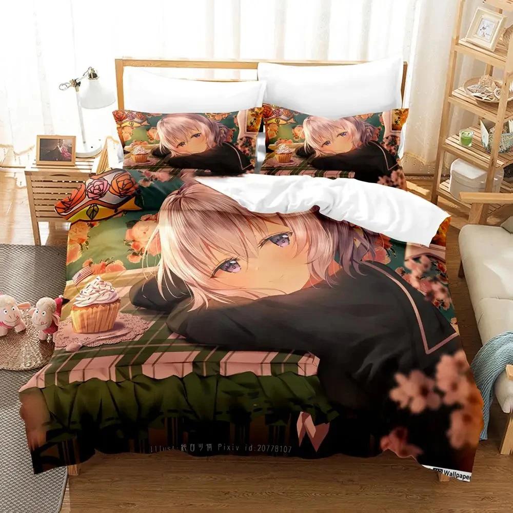 Comforter Anime Zombie Land Saga Bedding Set Bed Set Comforter King Queen Size Boys Adult Bedding Set