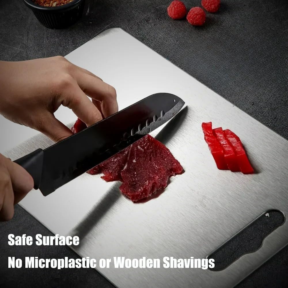 Titanium Cutting Board,100% Pure Titanium Cutting Boards for Kitchen, 2025 New Double Sided Food-Grade Chopping Board for Cutting Meat Vegetable