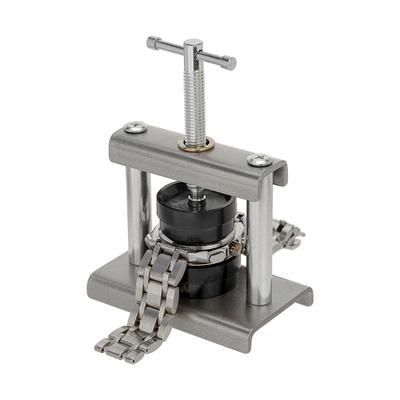 19 kusů Lis na hodinky – Nástroj na zavírání hodinek 15,5 x 10 x 6 cm – Ocel – Pro opravy, výměnu baterií, zavírání pouzdra – Sada pro hodináře (stříbrný), Kovový