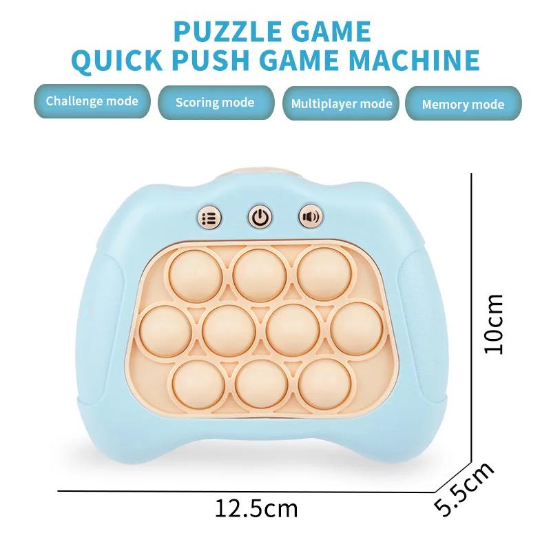 Pop Light Fidget Game Quick Push Bubble Game Handle Toys Boys & Girls Anti-Stress Toys with LED Game Machine Relieve Stress Toys