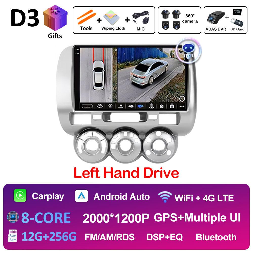 Left Hand Drive Car Video Player For Honda Fit Jazz City 2002 2003 2004 2005 2006 2007 GPS Navi Bluetooth Autoradio Accessories