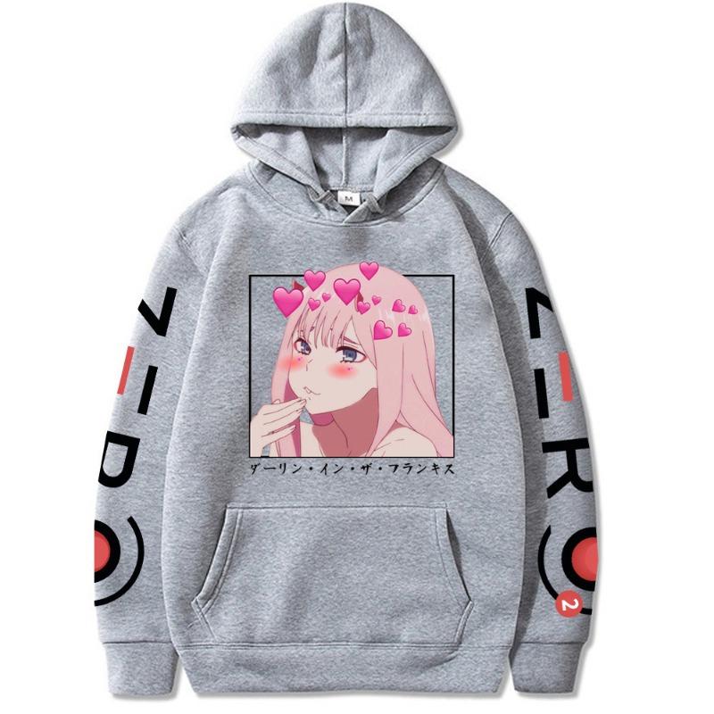 Darling In The Franxx Zero Two Hoodie Men Women Harajuku Pullover Street Wear Unisex Autumn Winter Plushed Sweater