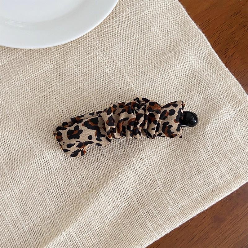 Vintage Leopard Print Dot Plaid Banana Hair Clip For Women Girls Sweet Hair Ornament Hairpin Barrette Hair Accessories