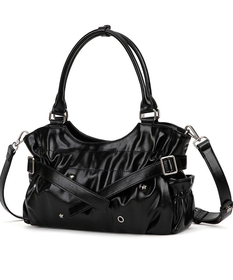 Vanwalk Twinkle Leather Tote Bag [Black]