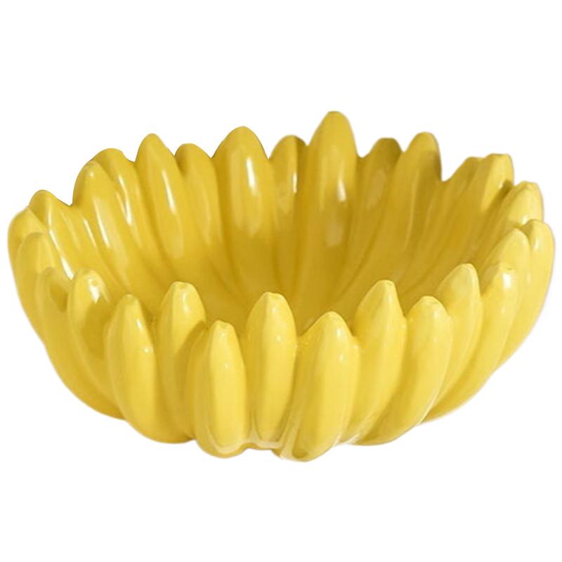 Bananenförmige Keramik-Obstschale, Tischteller, Küchengeschirr, luxuriöse Servierteller für Salat-Snacks, Heimdekoration