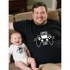 Father-Son Game Enthusiasts' Summer Family Matching Outfits: Dad, Baby, and Children's Cotton Casual Round-Neck Short-Sleeve T-Shirt