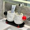 Luxury Ceramic Toothbrush Holder - Elegant High-End Design for Couples