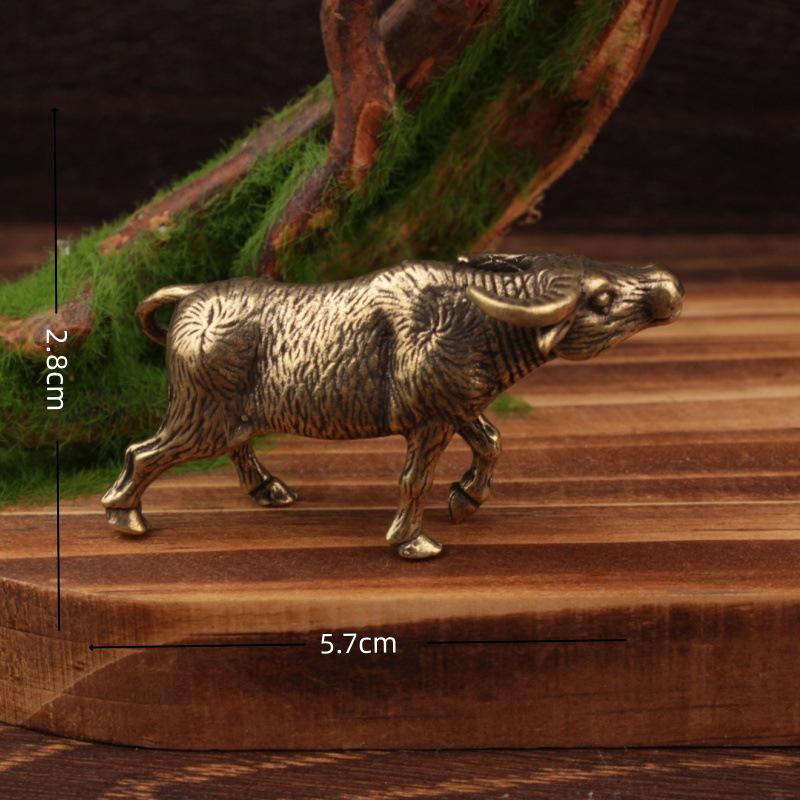 Messing Tierkreiszeichen Mini Ornamente Set – Chinesisches Retro Handwerk, Kleine Bronze Ware.