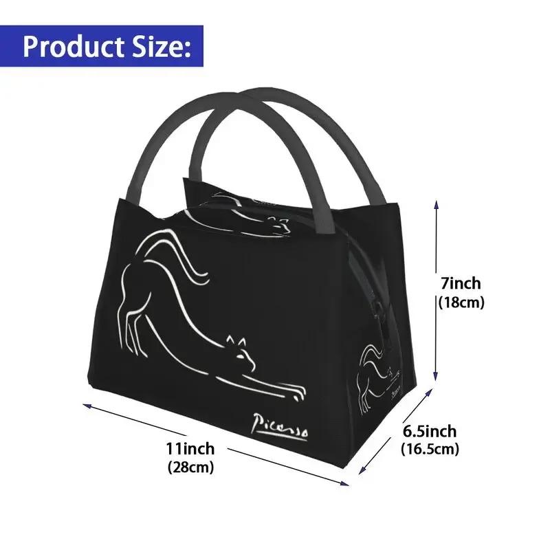 Pablo Picasso Weiße Katze Thermisch Isolierte Lunchtasche Damen Berühmtes Ölgemälde Tragbarer Lunchbehälter Multifunktionale Lebensmittelbox