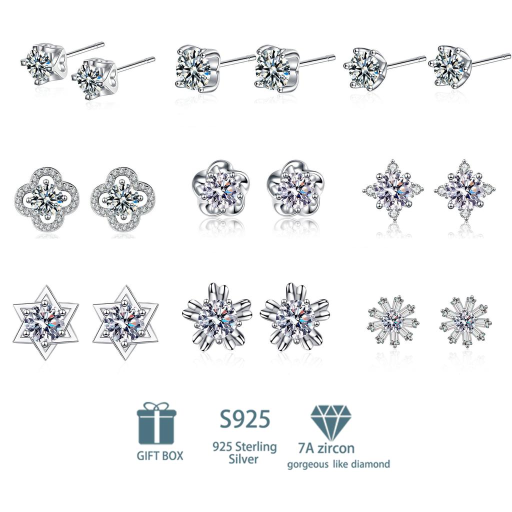 Tancise Klassische 925 Sterling Silber Rosa Gelb 7A Zirkon Ohrringe Tropfenohrringe für Frauen Hochzeit Party Geschenke