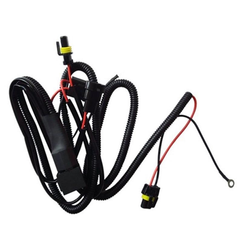 HID Reinforced Wiring Harness Xenon Lamp Reinforced Wire Set H7 H11 9005 9006 Relay Battery Extension Cable