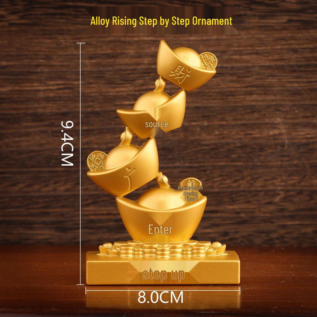 Sand Gold Office Desk Ornament: Creative Wealthy Mian Fu Alloy Decor