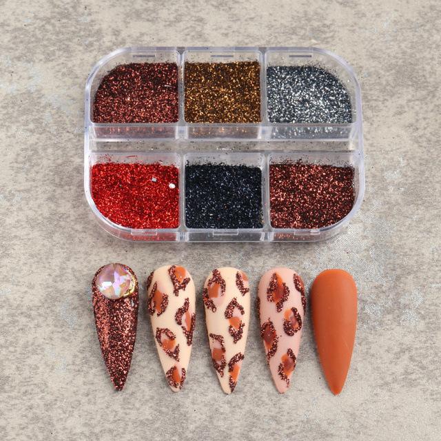 

6 цветов блесток для дизайна ногтей набор пудры нерегулярные блестки блестки маникюр украшения принадлежности 1909-16 мерцание
